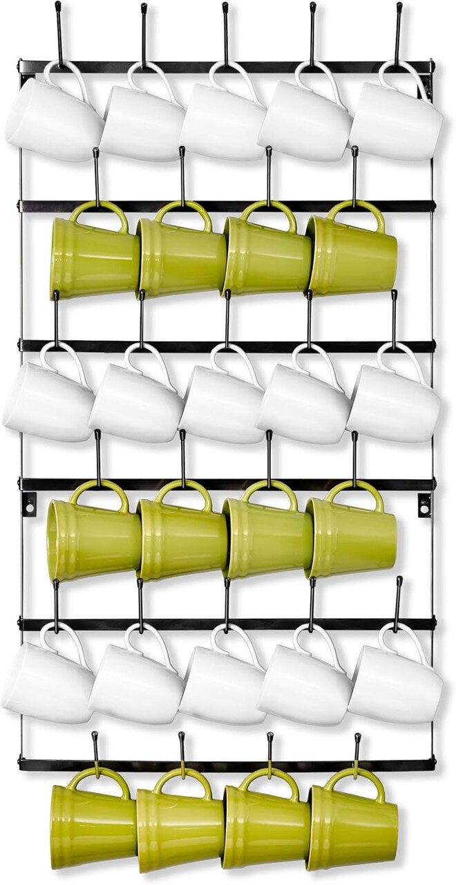 Sorbus 6-Tier Metal Mug Rack Organizer - for Home, Kitchen & Bar, Coffee Station